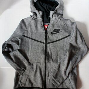 Nike - Boy's Large Gray Zip-Up Hoodie